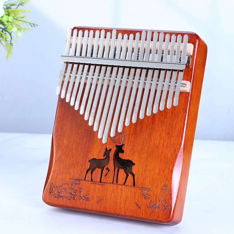 Kalimba 17 Lames en Bois Sculpté Collection “Mélodies de la Forêt” Modele 9