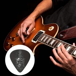 Lot de 6 Plectres Guitare - (Médiators) Motif Tête de Mort, avec Étui Porte-clés Porte-Plectre