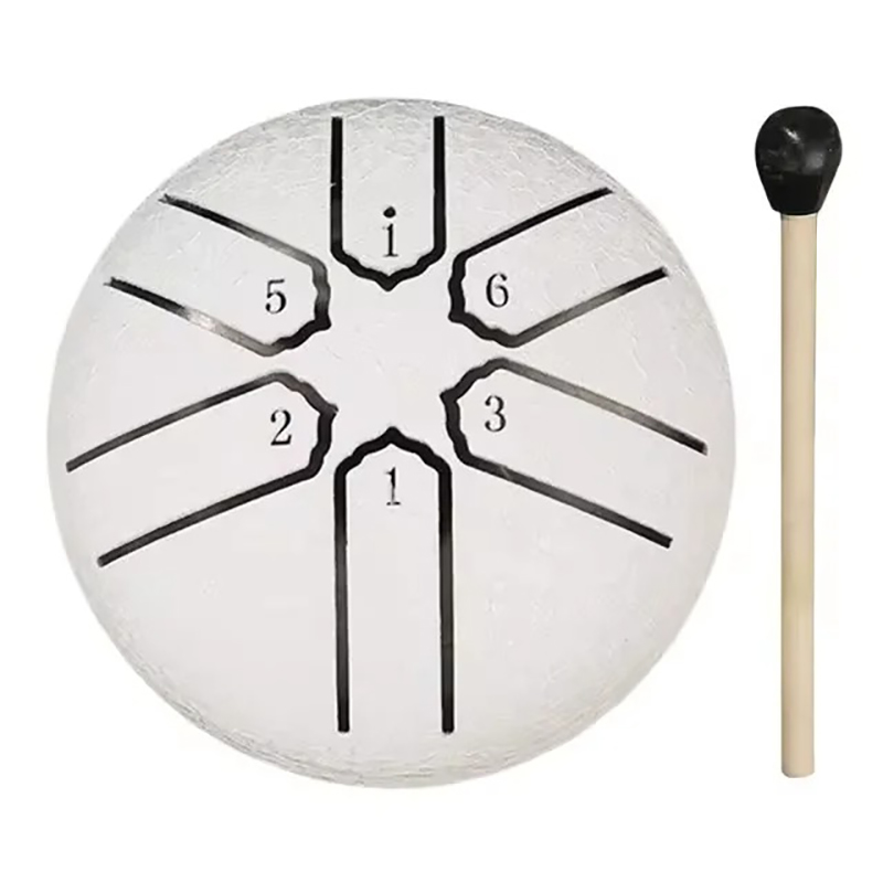Mini Tongue Drum 6 Notes - Tambour Mélodique ZenTone Couleur Blanc