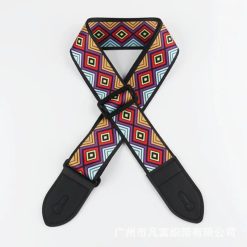 Sangle de Guitare Bohème Losanges Psychédéliques Multicolores