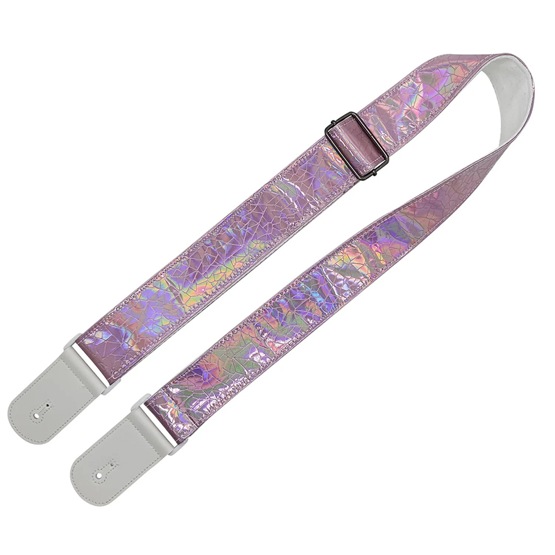 Sangle Guitare Électrique à Effet Holographique Rose Prisma Vibe