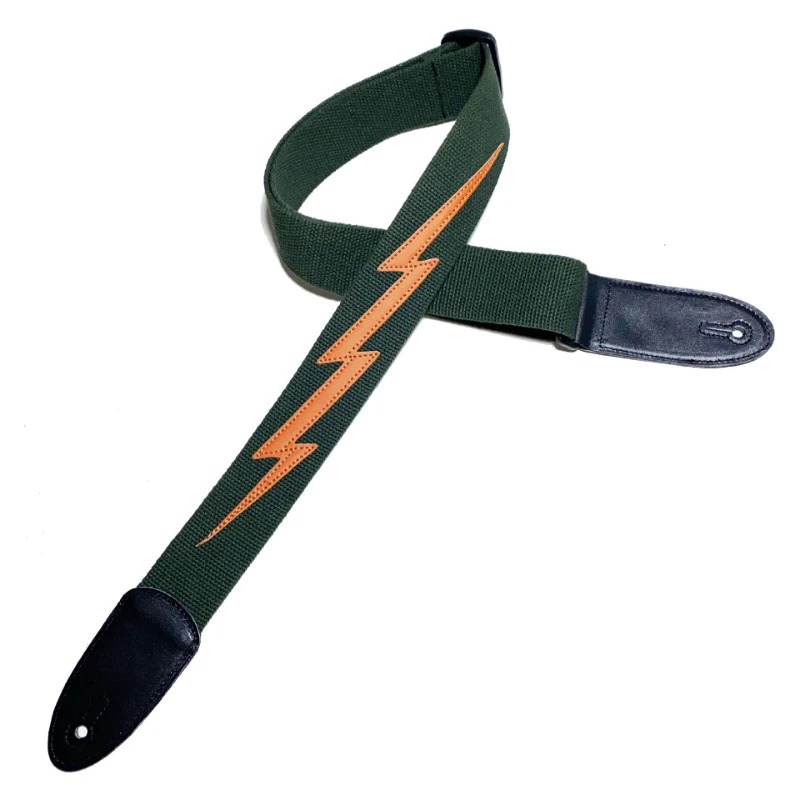 Sangle Guitare Électrique – Éclairs Vintage Couleur Noir