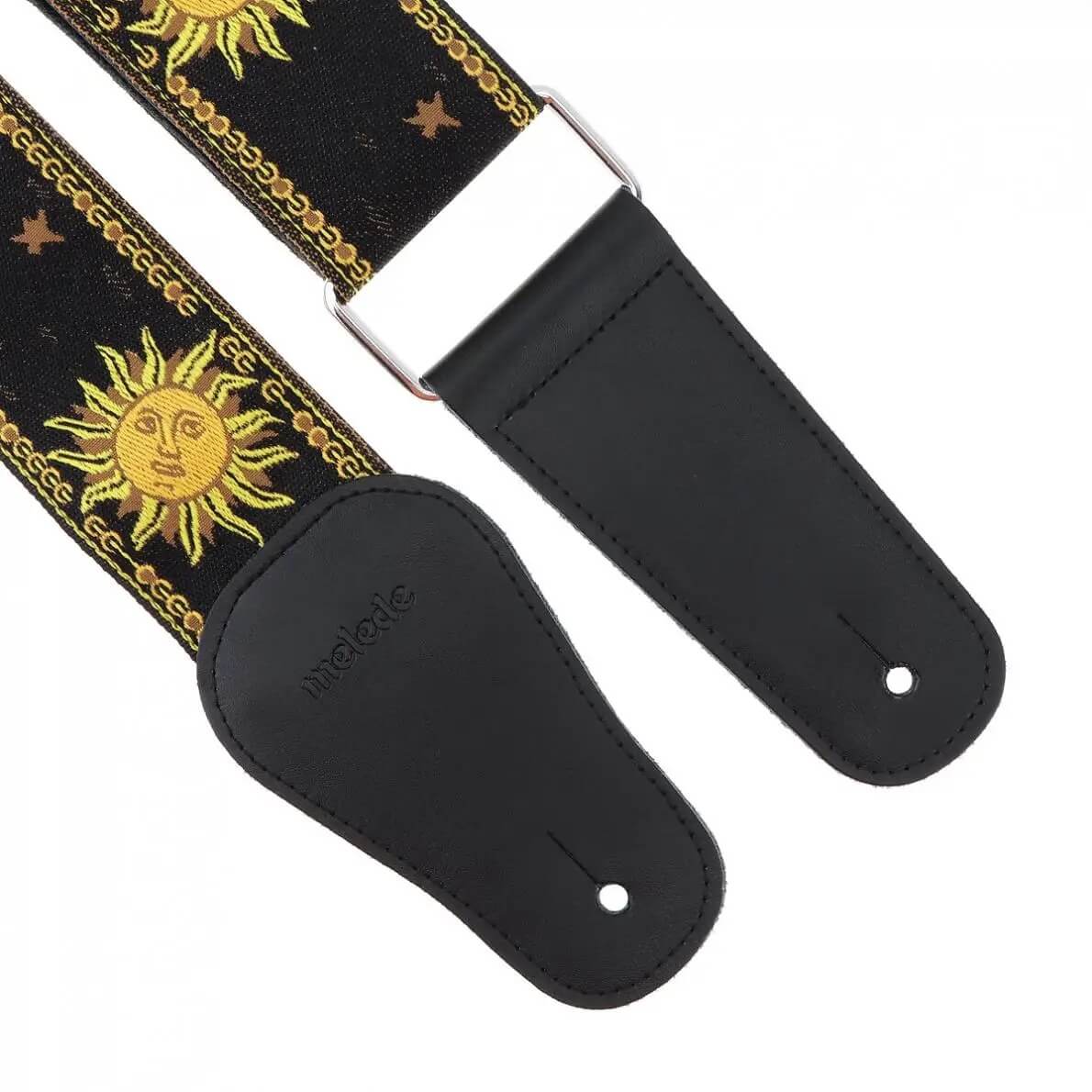 Embouts Sangle de guitare électrique avec broderie Jacquard motif soleil
