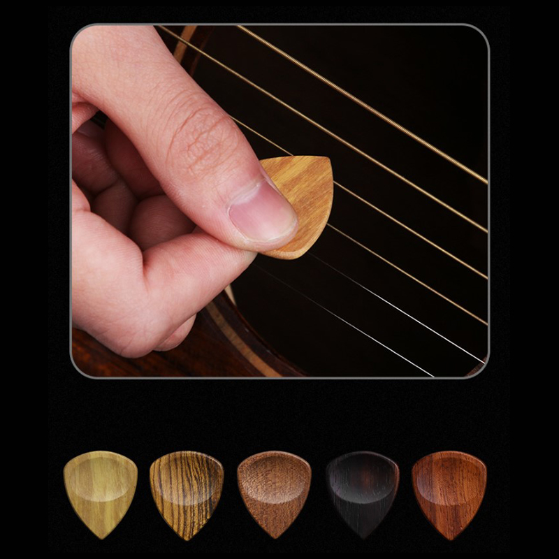 Médiators en bois pour ukulélé ou basse - couleurs au choix