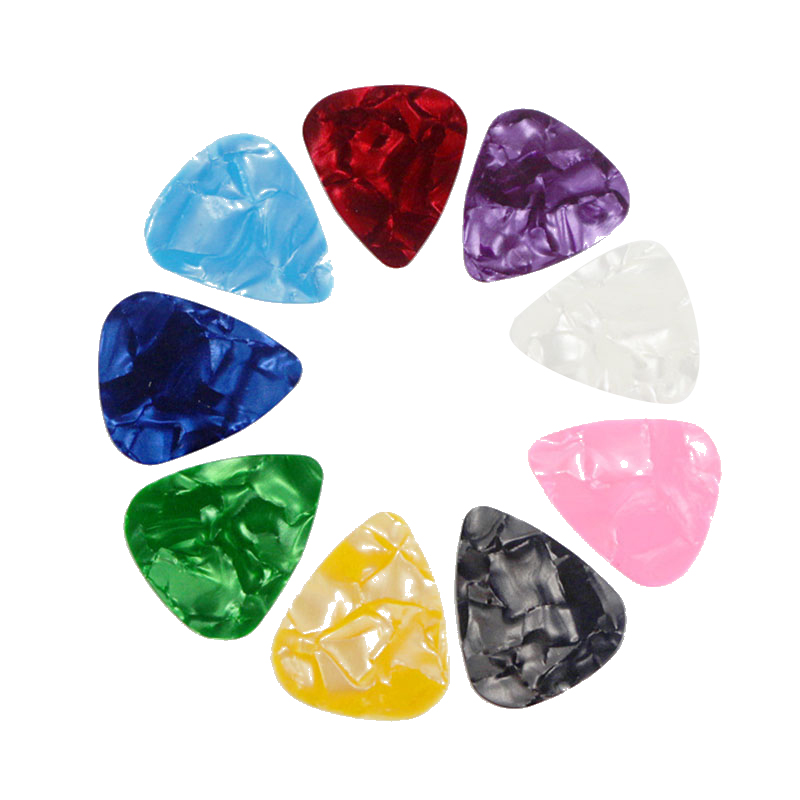 Plectres pour guitare ou basse souples en cellulose - Couleurs aléatoire - 0.75 mm