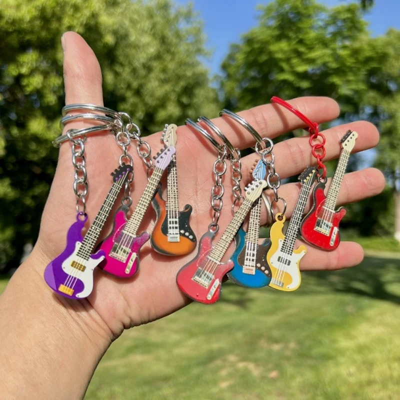 Porte-clés guitare électrique 6 couleurs
