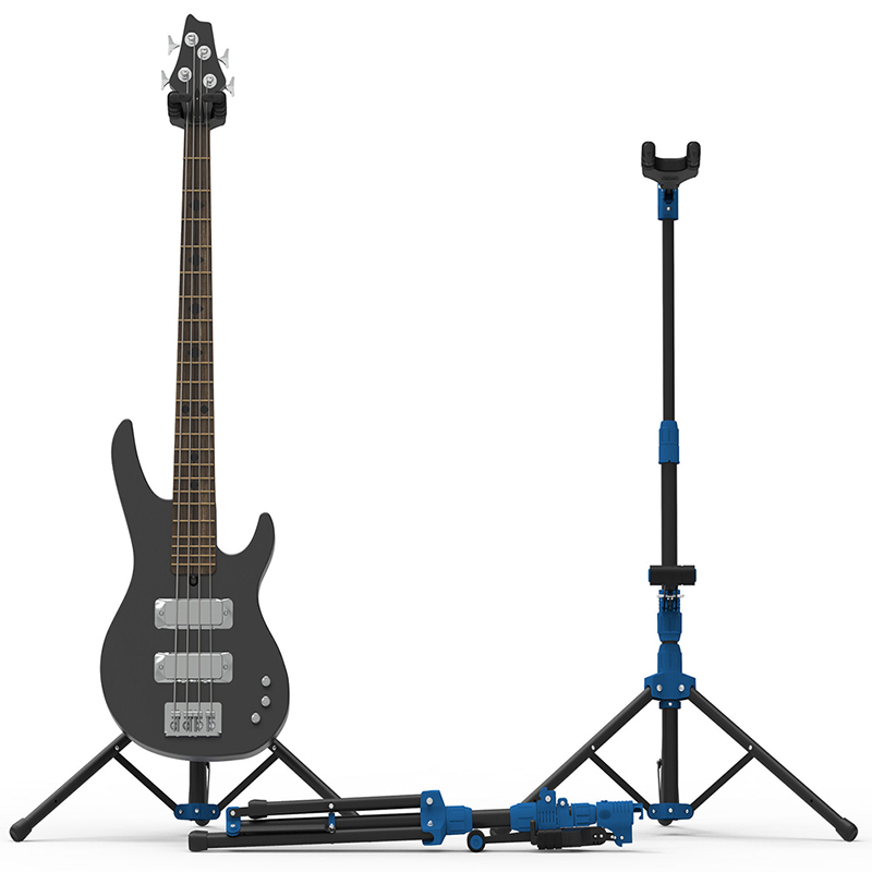 Porte guitare au sol trépied pilant pour basses électriques