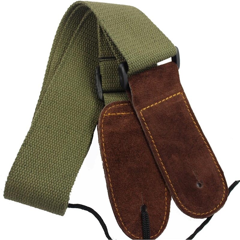 Sangle en cuir véritable pour guitare acoustique - 5 couleurs au choix - Vert