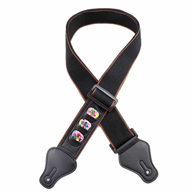 Sangle de guitare en coton de haute qualité longueur réglable - avec poche port 3