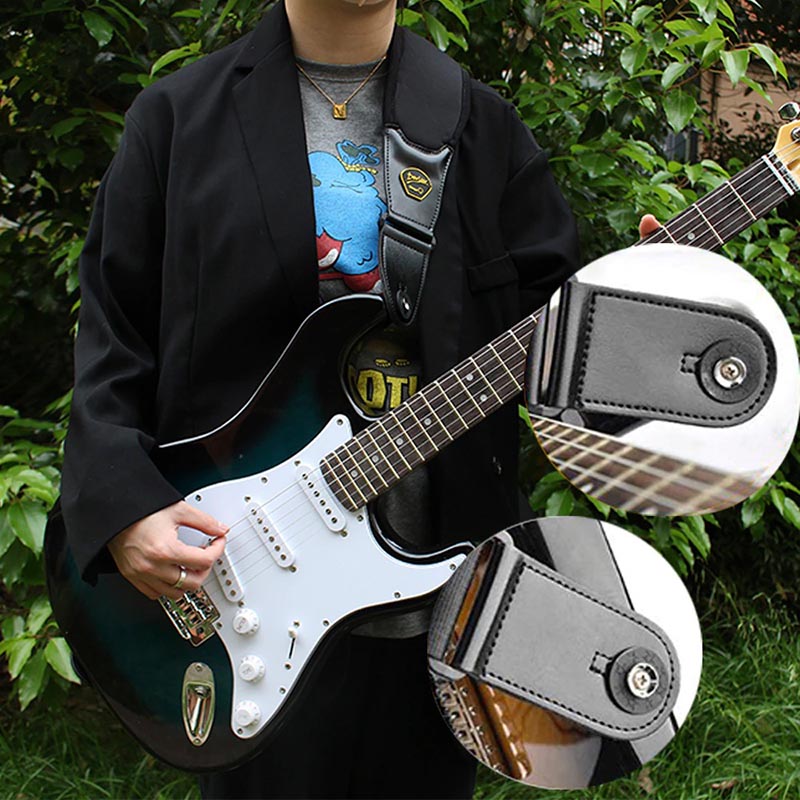 Sangle de guitare électrique réglable avec mousse 3D - 9cm de large livré avec 3 médiators