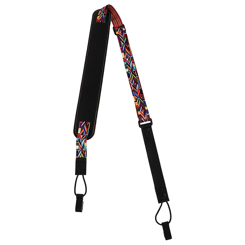 Sangle Ukulélé jacquard avec épaulière - modele noir