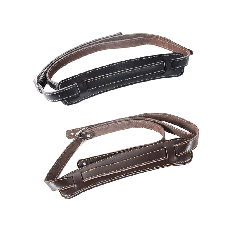 Sangle de guitare acoustique en cuir - marron et noir au choix