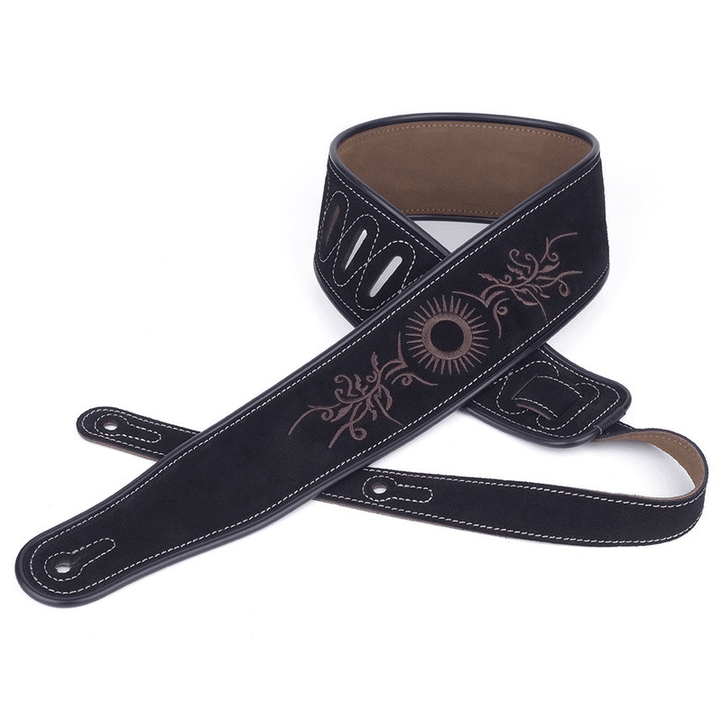 Sangle de guitare acoustique ou électrique western couleur noir