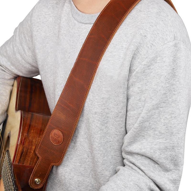Sangle de guitare en cuir de vache pleine fleur