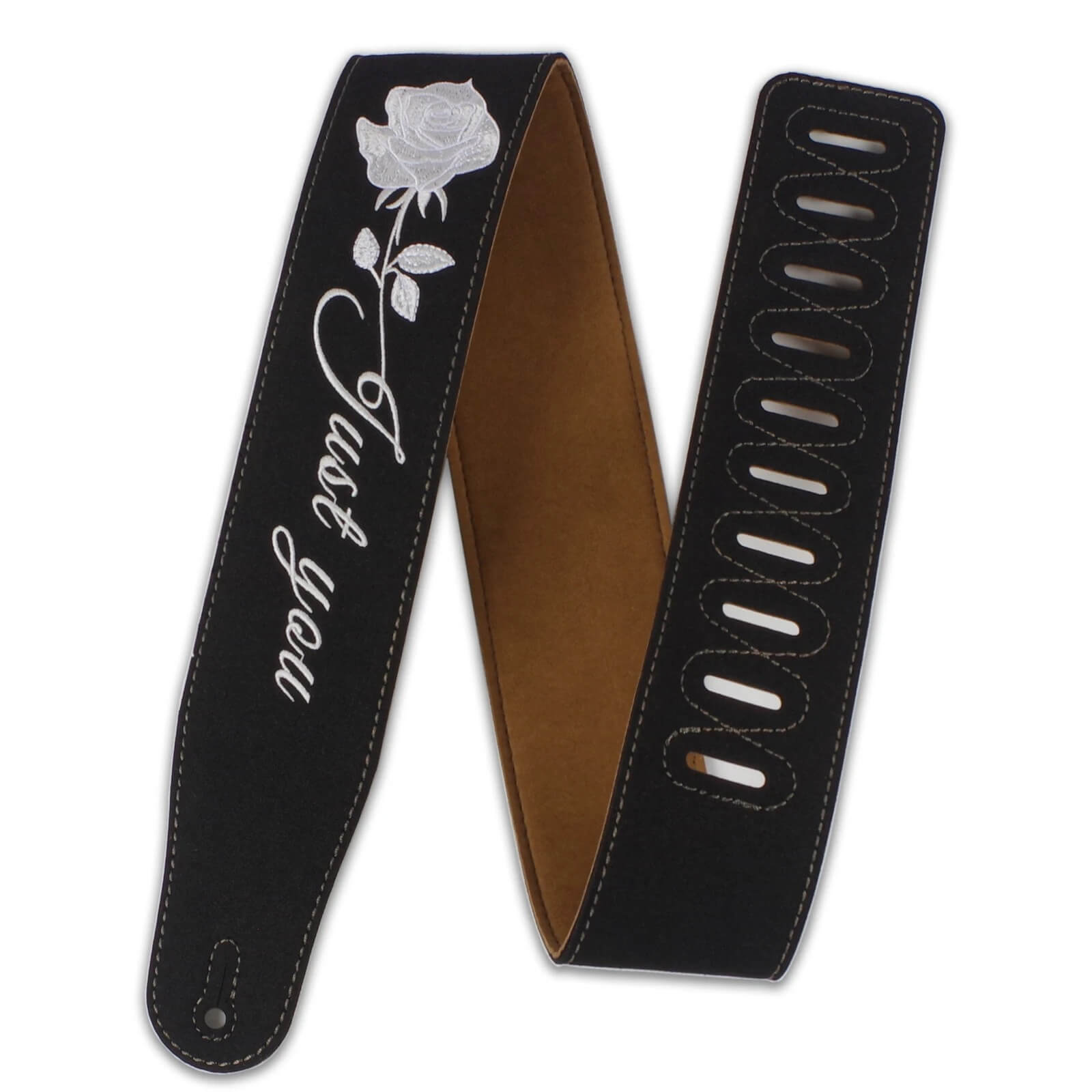 Sangle de guitare en cuir pour les rockers inscription Just For You