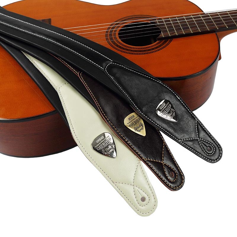 Sangle de guitare en cuir rembourrée