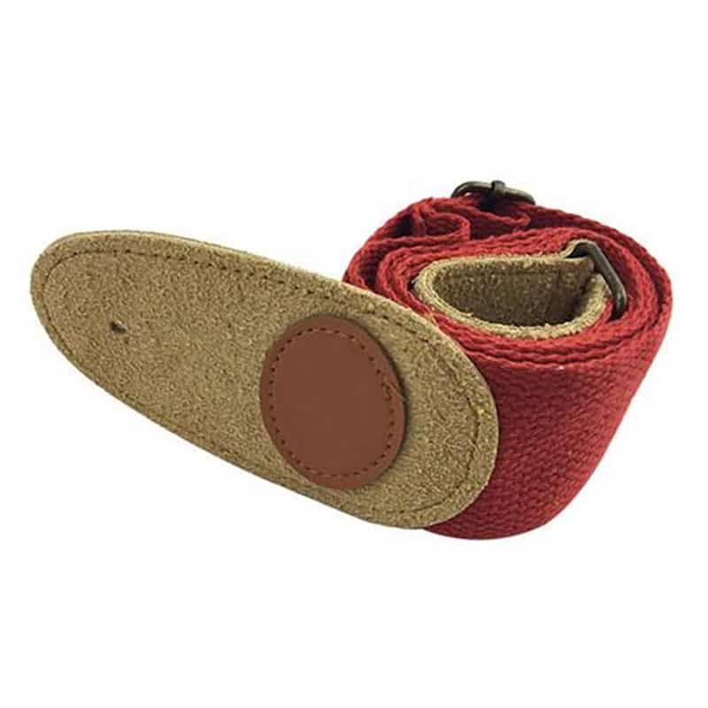 Sangle de guitare universelle en Nylon réglable couleur rouge