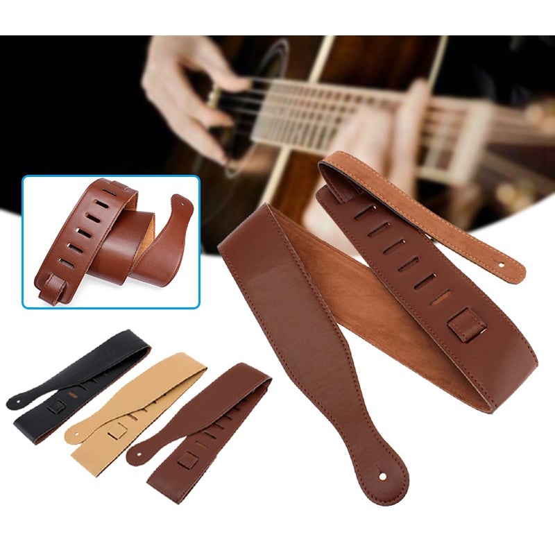Sangle en cuir ajustable pour guitare accoustique ou électrique