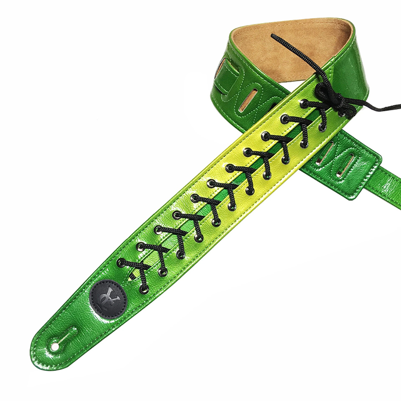 Sangle en cuir avec lacets - couleur vert