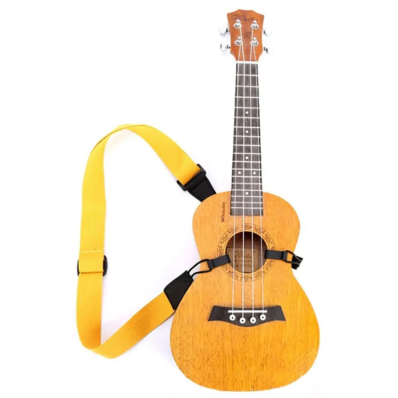 Sangle ukulélé en polyester couleurs Jaune