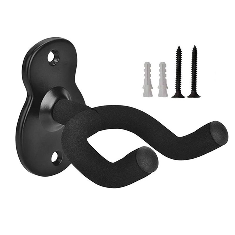 Support de guitare mural avec crochets ergonomiques - couleur noir