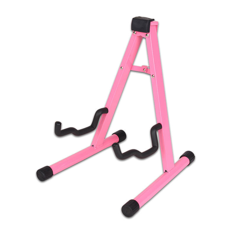 porte guitare trépied pilant pour guitare - couleur rose