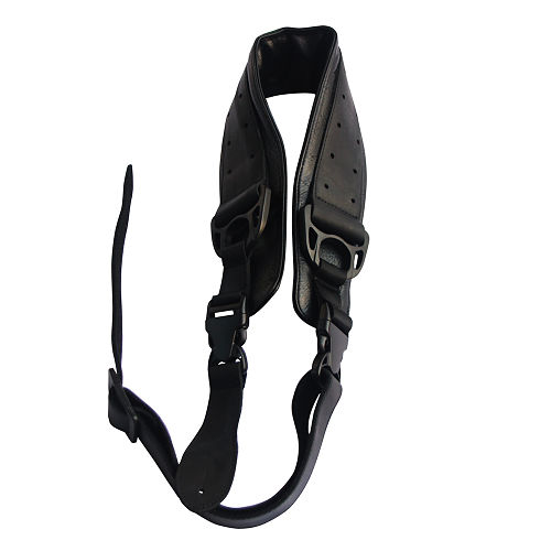 Sangle guitare en cuir avec renfort noir
