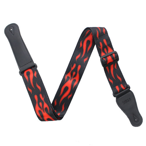 Sangle de guitare vintage polyester avec bouton de fixation pour sangle