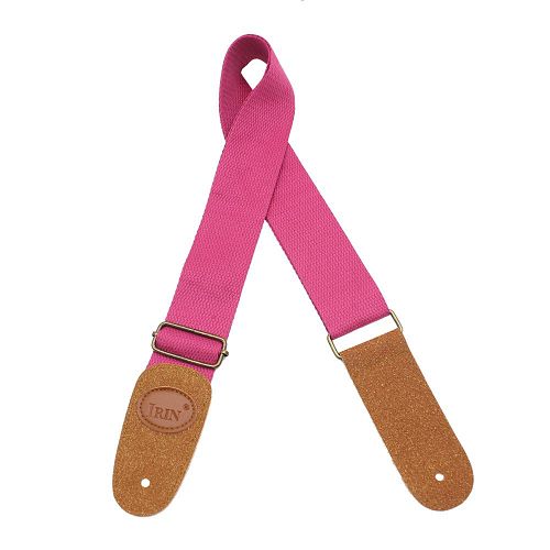 Sangle guitare classique en nylon extrémités cuir rose
